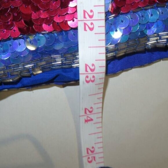 A.J. Bari 100% Silk Shimmer Sequin Long Sleeve Evening Wear Top size 8 M Vintage - Picture 10 of 11